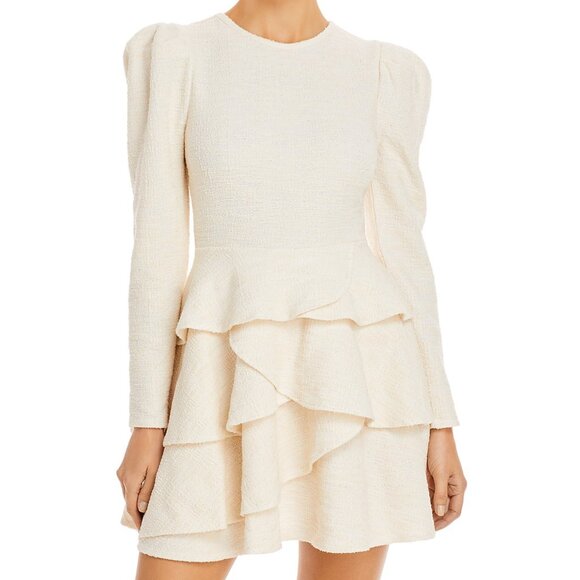 NWT!!  AQUA Puff Sleeve Ruffle Bottom Dress - Picture 2 of 6